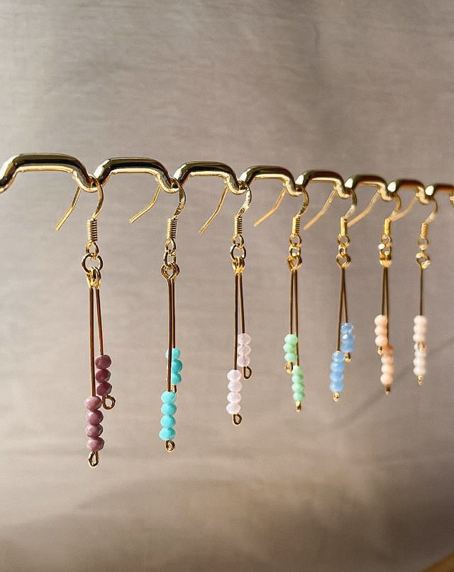 Melissa | 18k Gold-Plated Turquoise Beaded Drop Earrings