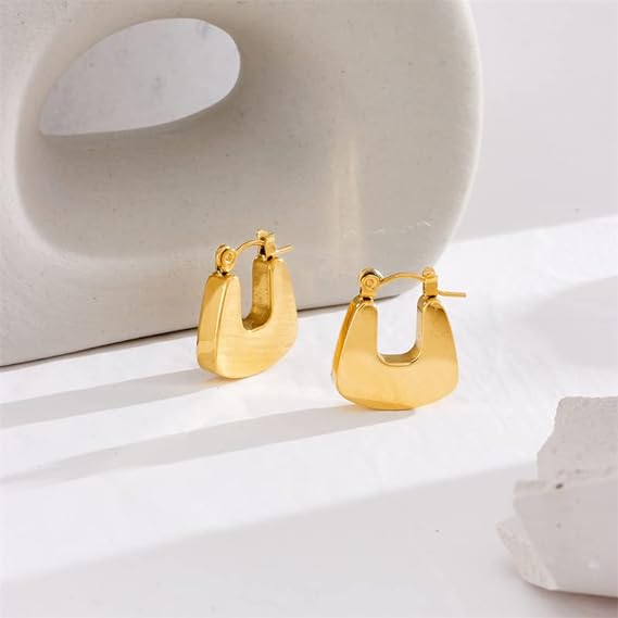 Kate | Mini Geometric 18K Gold-Plated Stainless Steel Hoops