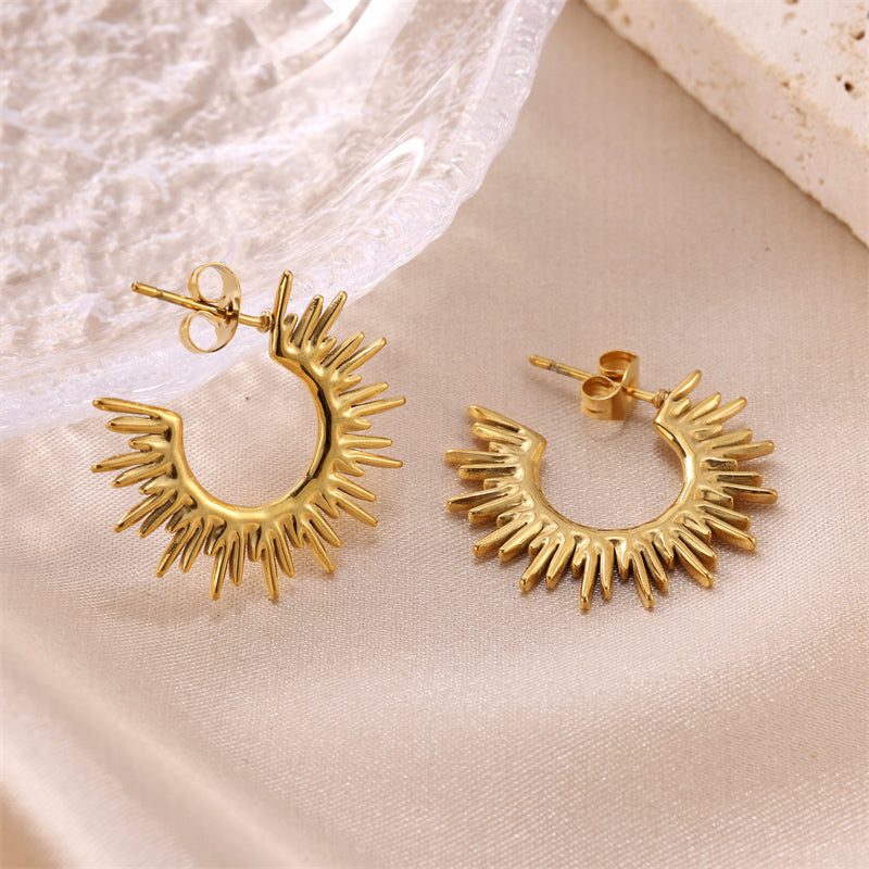 Gia | 18K Gold-Plated Stainless Steel Sun Earrings
