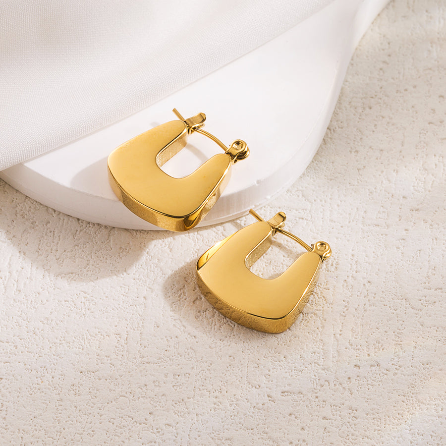 Kate | Mini Geometric 18K Gold-Plated Stainless Steel Hoops
