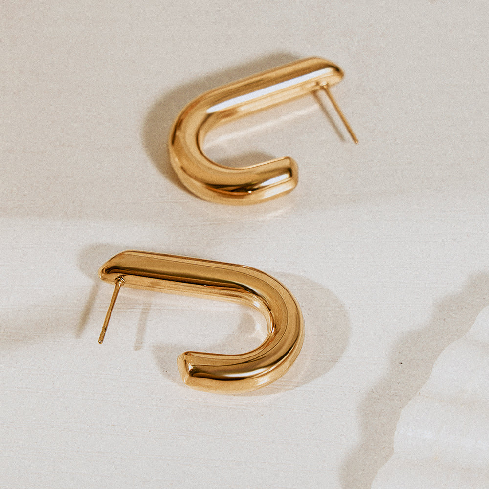 Demi | 14K Gold-Plated Stainless Steel Chunky Hoops