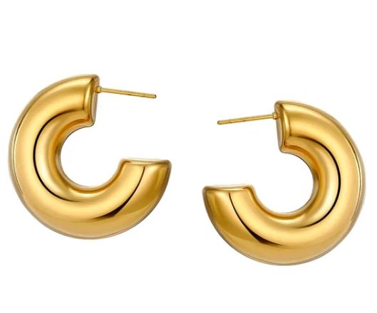 Jayla | Golden Stainless Steel Chunky Hoops