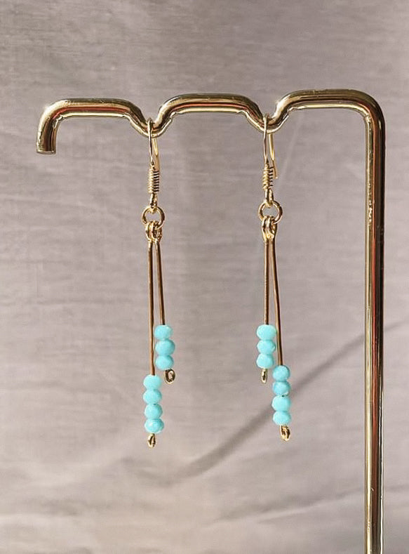 Melissa | 18k Gold-Plated Turquoise Beaded Drop Earrings