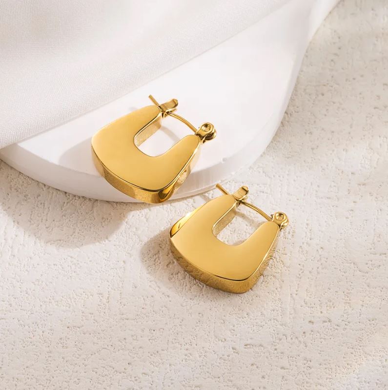 Kate | Mini Geometric 18K Gold-Plated Stainless Steel Hoops