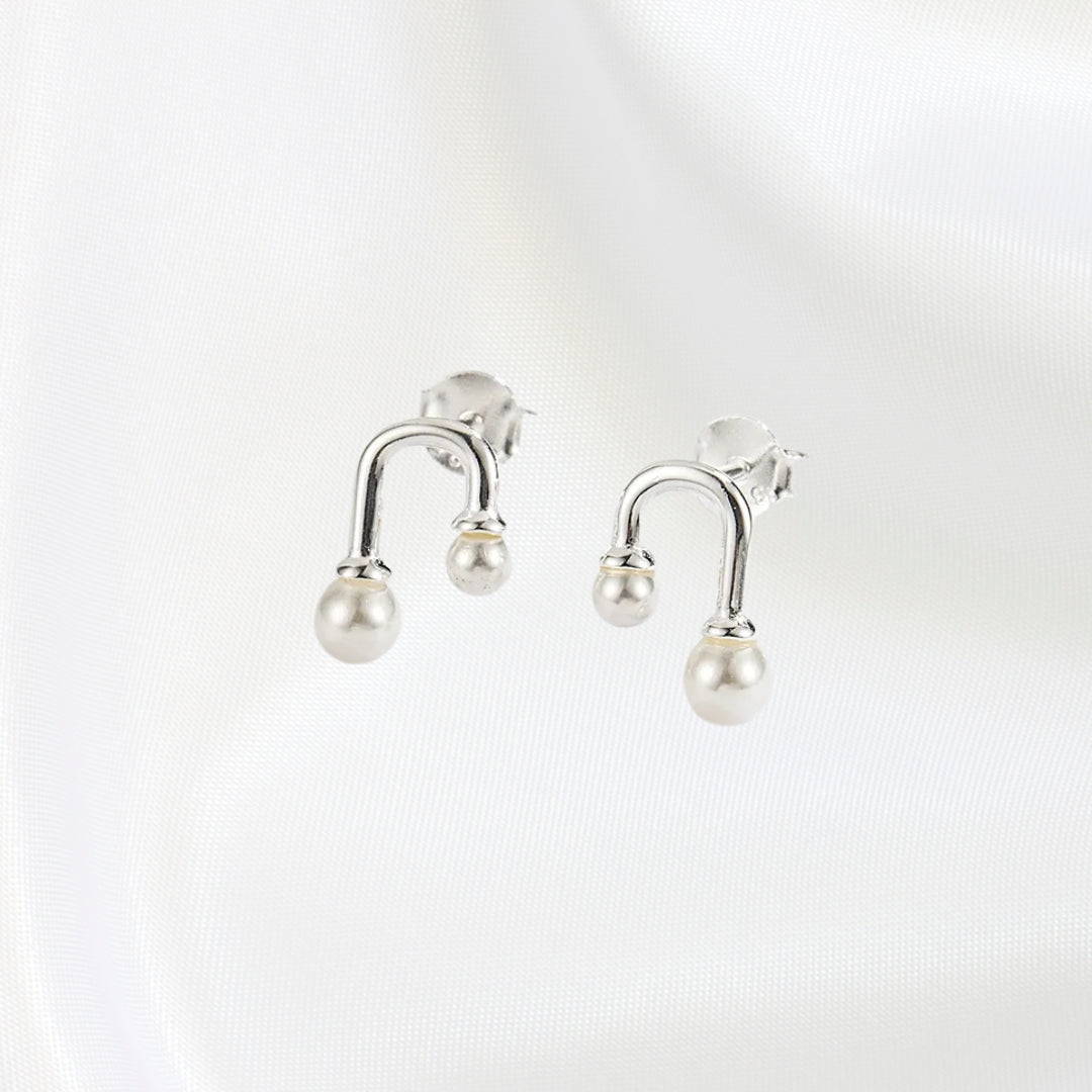 Zola | 925 Sterling Silver Mini Silver Studs with Pearls