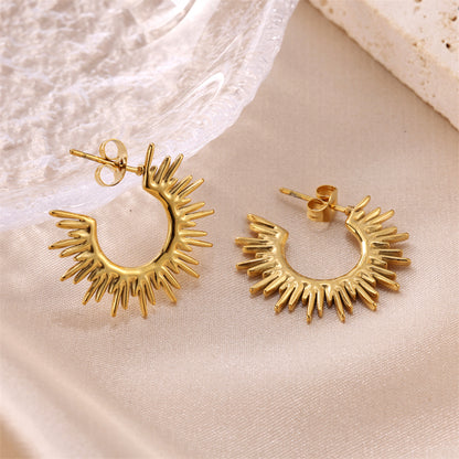 Gia | 18K Gold-Plated Stainless Steel Sun Earrings