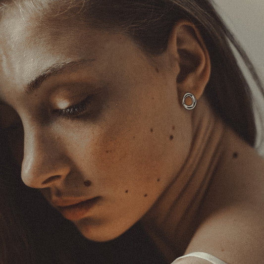 Noa | 18K Gold-Plated, Stainless Steel Silver Studs