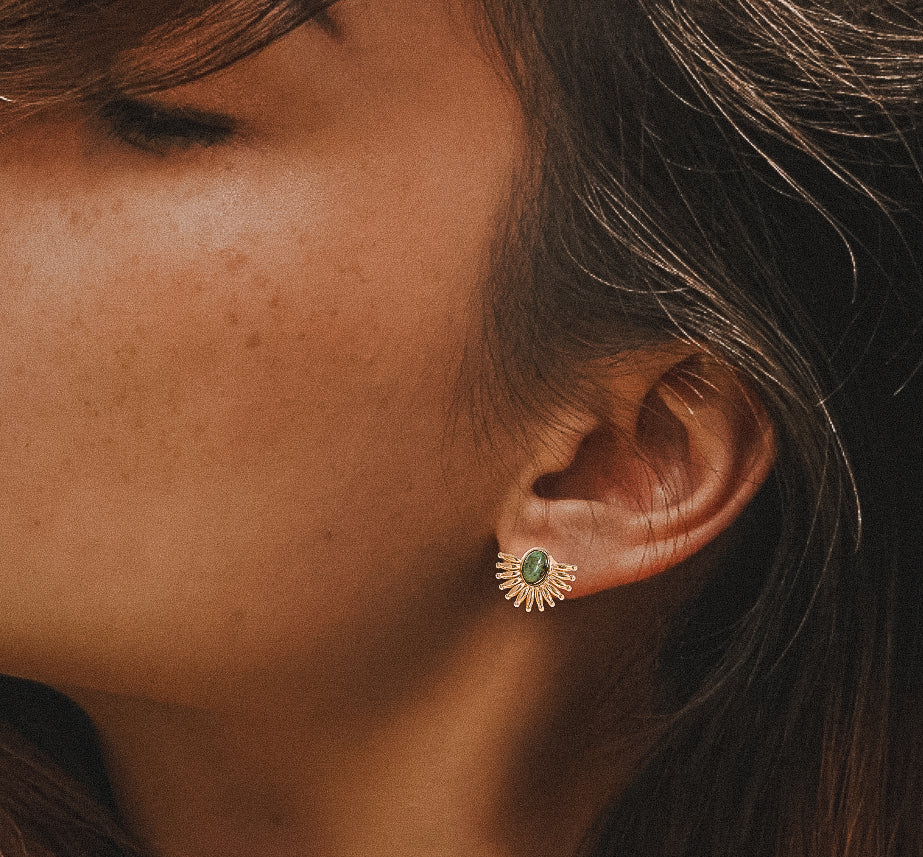 Mae | 18K Gold-Plated, Stainless Steel Stud Earrings