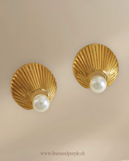 Adeline | 18K Gold-Plated, Stainless Steel Vintage Earrings