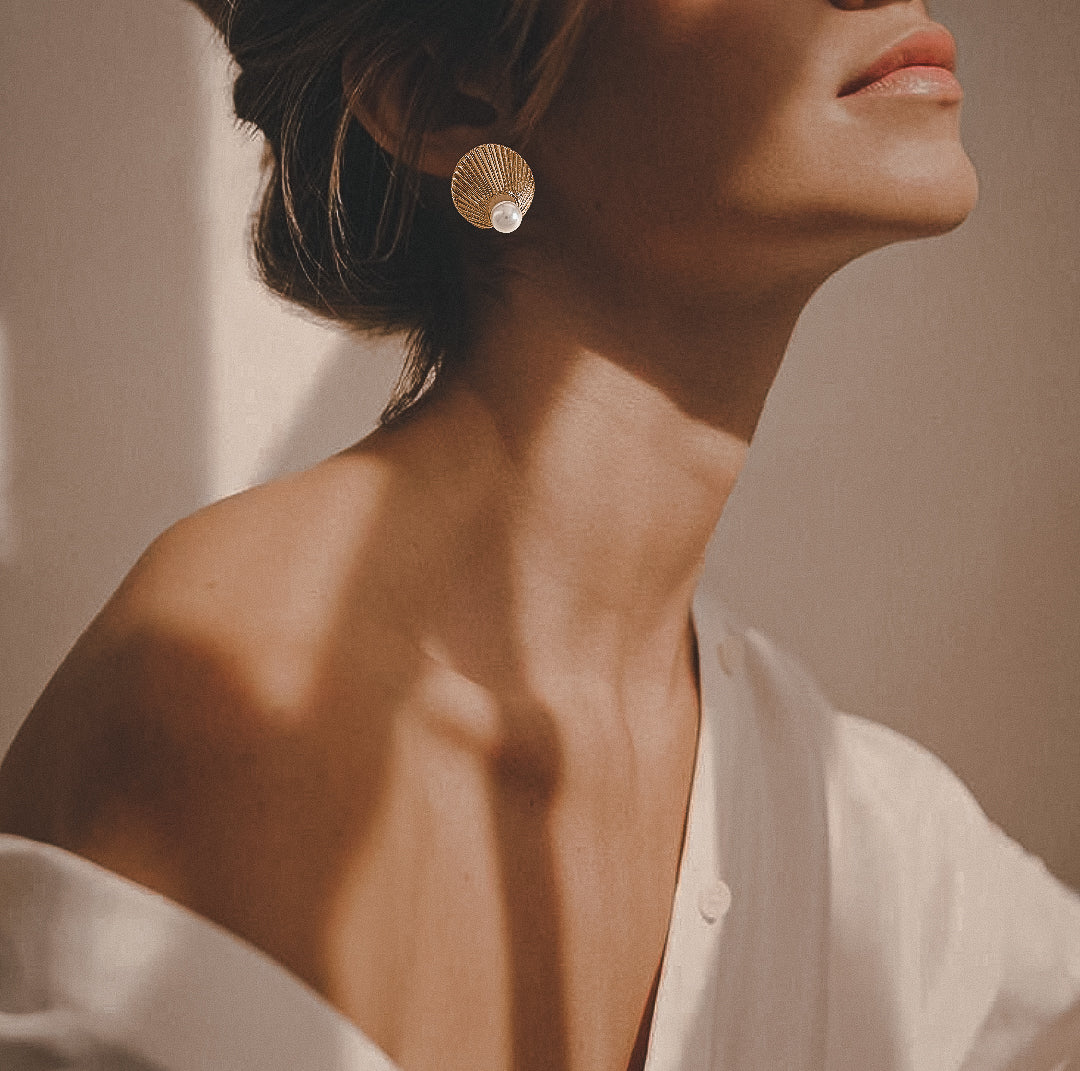 Adeline | 18K Gold-Plated, Stainless Steel Vintage Earrings