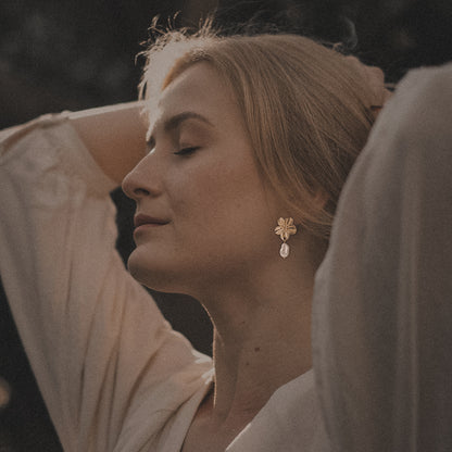 Lilian | 18K Gold-Plated, Stainless Steel Floral Earrings