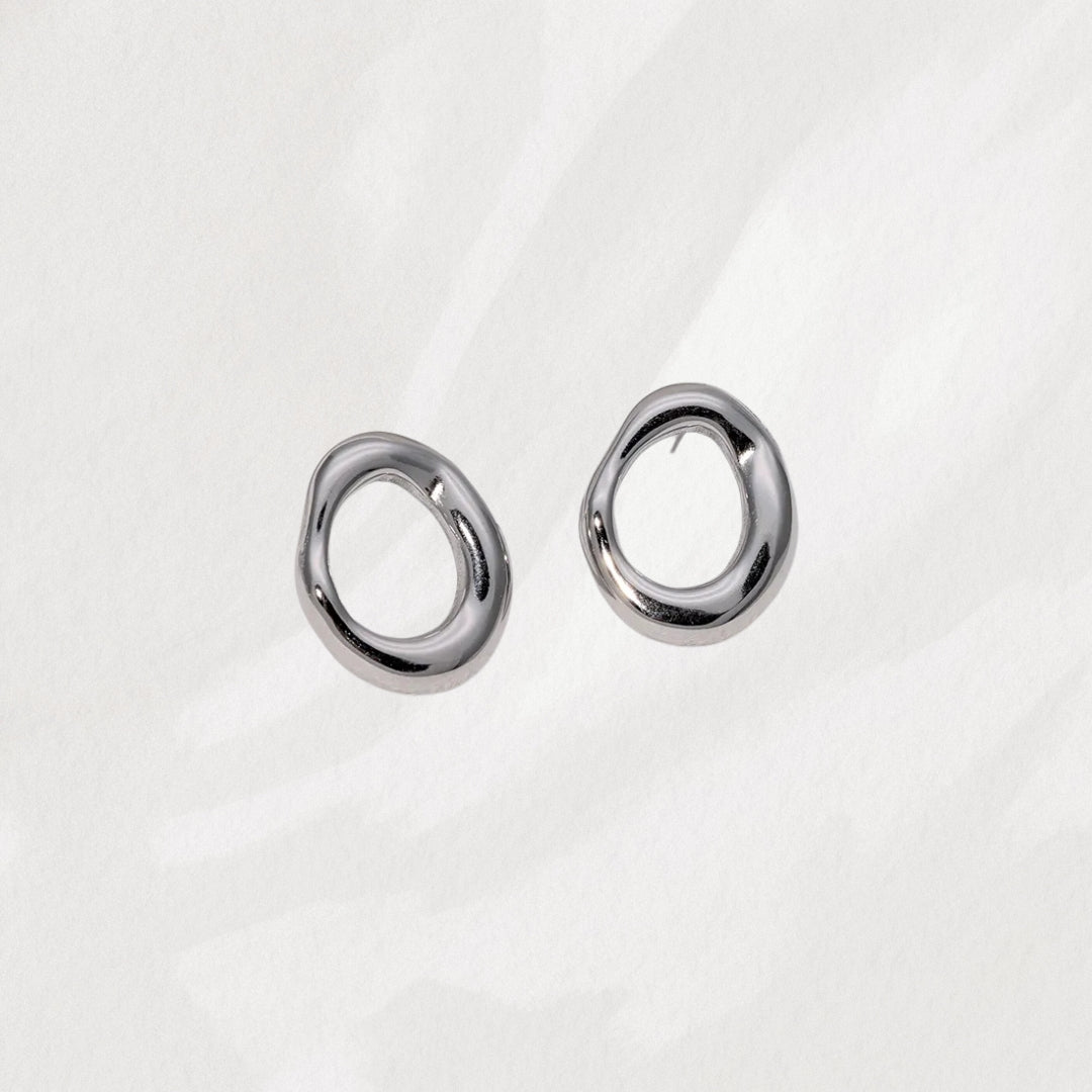 Noa | 18K Gold-Plated, Stainless Steel Silver Studs