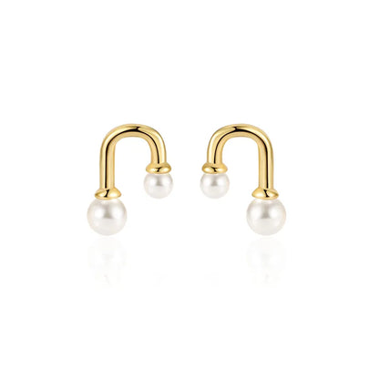 Zola | 925 Sterling Silver Mini Gold Studs with Pearls